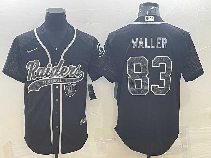 Men%27s Las Vegas Raiders #83 Darren Waller Black Reflective Limited Stitched Football Jersey